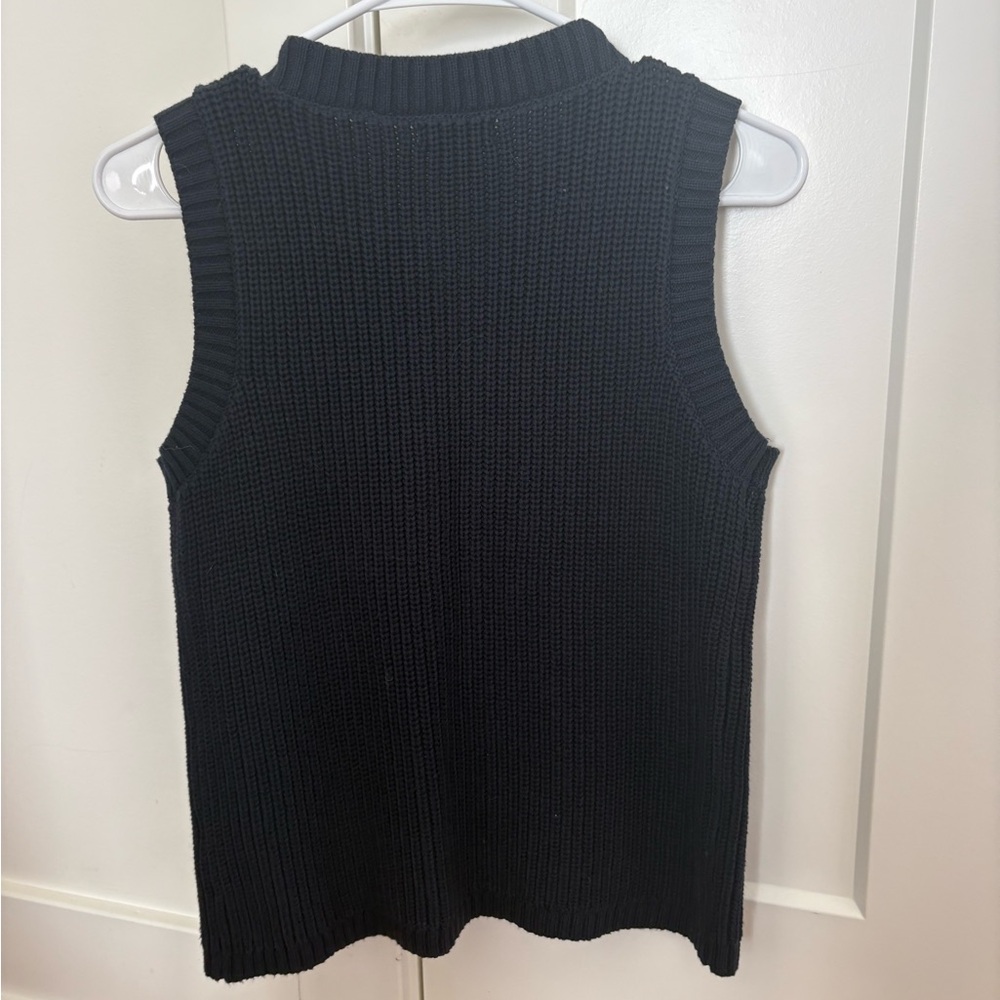 Halogen Navy Cotton Button-Down Sweater Vest - image 3